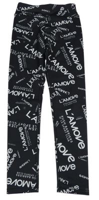 Čierne športové legíny s nápismi H&M