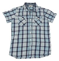 Tmavomodro-světlemodro-bílá kostkovaná košile Lee Cooper