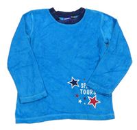 Modré zamatové pyžamové tričko s hviezdami Lupilu