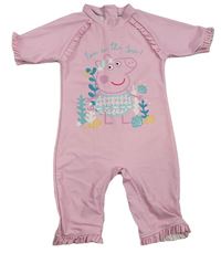Světlerůžový UV overal s Peppa Pig a volánky Matalan