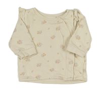 Smotanová prepínaci mikina s kvetinami zn. H&M