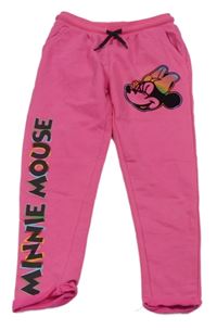 Růžové tepláky s Minnie a nápisem Disney