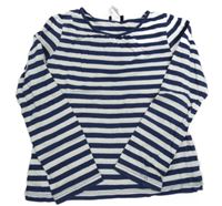 Bielo-tmavomodré pruhované tričko H&M
