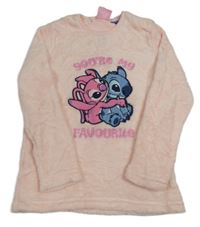 Svetloružová plyšová mikina so Stitchem Disney
