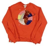 Nové - červená mikina s planetou z flitrů TUC TUC