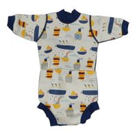 Bílo-modré neoprenové body s parníky splash about