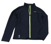 Tmavomodrá funkční propínací mikina s logem Decathlon