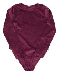 Fuchsiové zamatové trblietavé body Tu