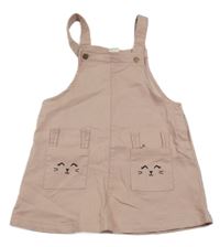 Svetloružové na traké plátenné šaty s králikmi H&M