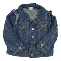 Modrá rifľová bunda s volánikmi H&M