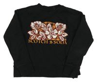 Čierna mikina s kvetinami