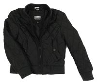 Černá šusťáková prošívaná lehce zateplená bunda urban