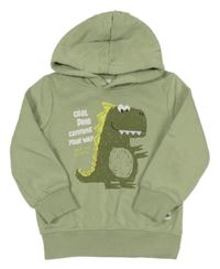Zelená mikina s dinem a kapucí C&A