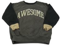 Tmavošedo-černá mikina s nápisem Next