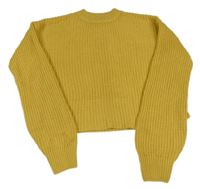 Okrový crop sveter New Look