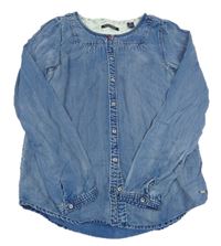 Modrá melírovaná halenka riflového vzhledu 