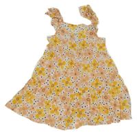 Bielo-ružovo-žlté kvetované ľahké šaty Primark