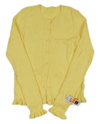 Nové - žltý rebrovaný ľahký prepínaci sveter dunnes