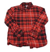 Červeno-čierna kockovaná flanelová košeľa F&F