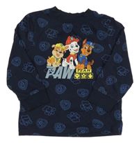 Tmavomodré vzorované pyžamové tričko s Tlapkovou patrolou Nickelodeon