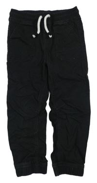 Černé plátěné cuff kahoty Tu
