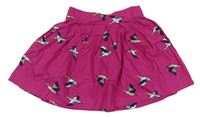 Fuchsiová plátenná sukňa s kachnami Joules