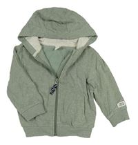 Khaki propínací mikina s kapucí Topomini