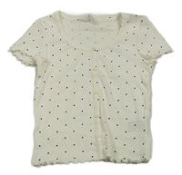 Bílé puntíkaté žebrované tričko H&M