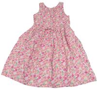 Bielo-ružové kvetované šaty H&M