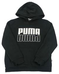 Černá mikina s logem a kapucí Puma