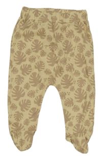 Béžovo-hnědé polodupky s listami