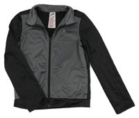 Šedo-černá propínací thermo mikina Decathlon