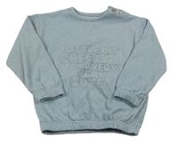 Modro-biela pruhovaná fleecová mikina s nápisom George