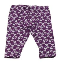 Fialovo-biele legíny s motýlikmi