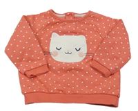 Korálová mikina se srdíčky a kočičkou C&A