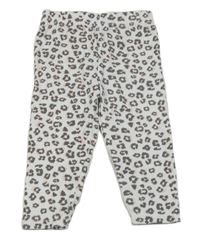 Bielo-sivo-ružové legíny s leopardím vzorom