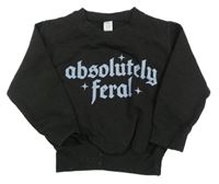 Čierna mikina s nápisom a hviezdami