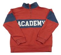 Červeno-tmavomodrá mikina s nápisom Primark