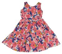 Světlerůžovo-modré květované šaty Next