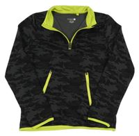 Čierno-sivo-neónově zelená army thermo mikina Ergeenomixx