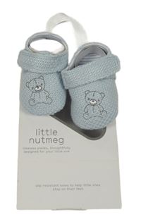 Nové - Světlemodré pletené capáčky s medvídky Nutmeg