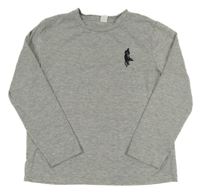 Sivé tričko s výšivkou Shein