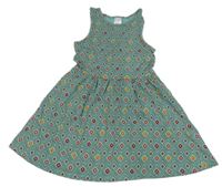 Zeleno-farebné vzorované šaty C&A