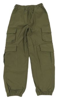 Khaki cargo cuff nohavice Shein