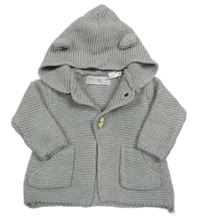 Šedý propínací svetr s kapucí Zara