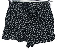 Dámske čierno-biele vzorované voľné é kraťasy Primark