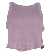 Dámsky svetloružový rebrovaný crop top River Island