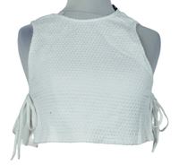 Dámský bílý vzorovaný crop top Zara 