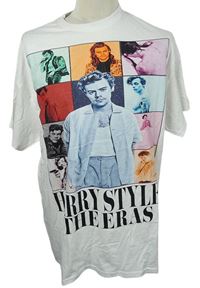 Pánské bílé tričko s potiskem Harry Styles Gildan 