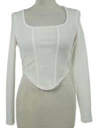 Dámske biele crop tričko zn. Shein